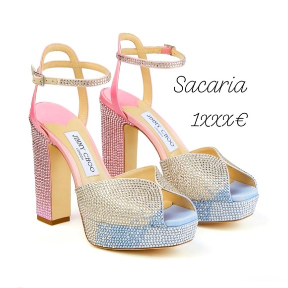 Jimmy Choo Sacaria 120 Crystal Embellished Platform Heeled Sandals size 37 - Picture 4 of 17